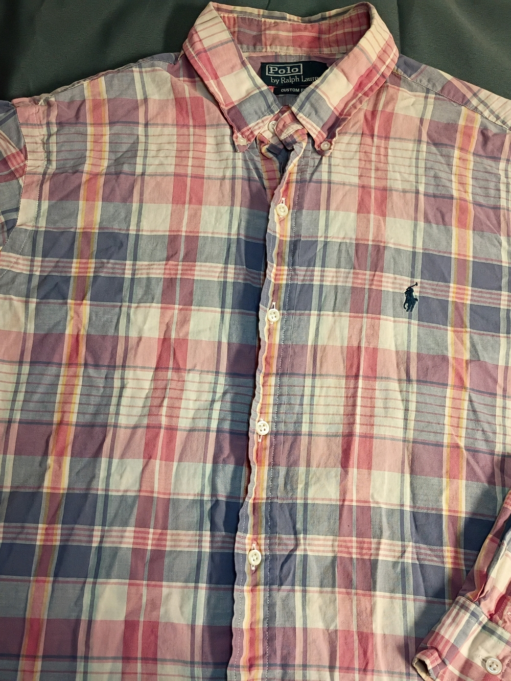 Polo by Ralph Lauren Pink, Blue & Yellow Plaid Button-Down Shirt